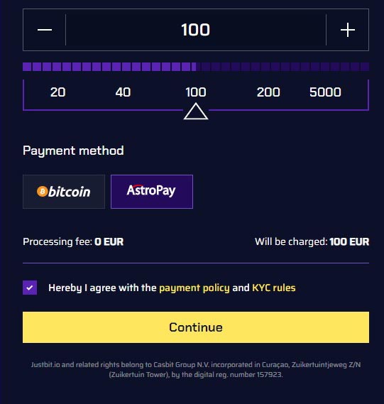 deposit on JustBit.io, How to deposit on JustBit.io