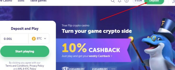 TrueFlip.io deposit