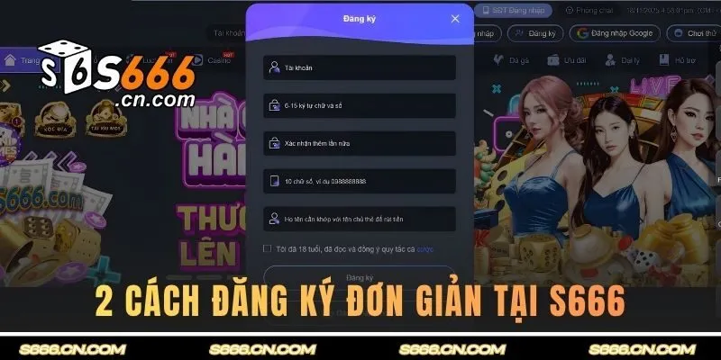 2 cách đăng ký đơn giản tại S666